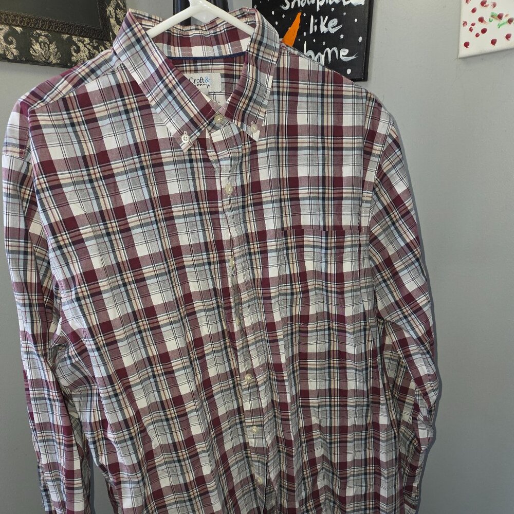 XL Croft & Barrow Red Plaid Dress Shirt
